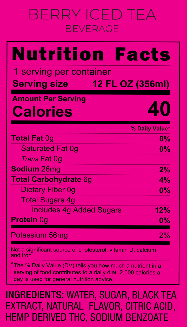 10mg THC Teas Variety Pack - 12 Pack nutrition facts and ingredients