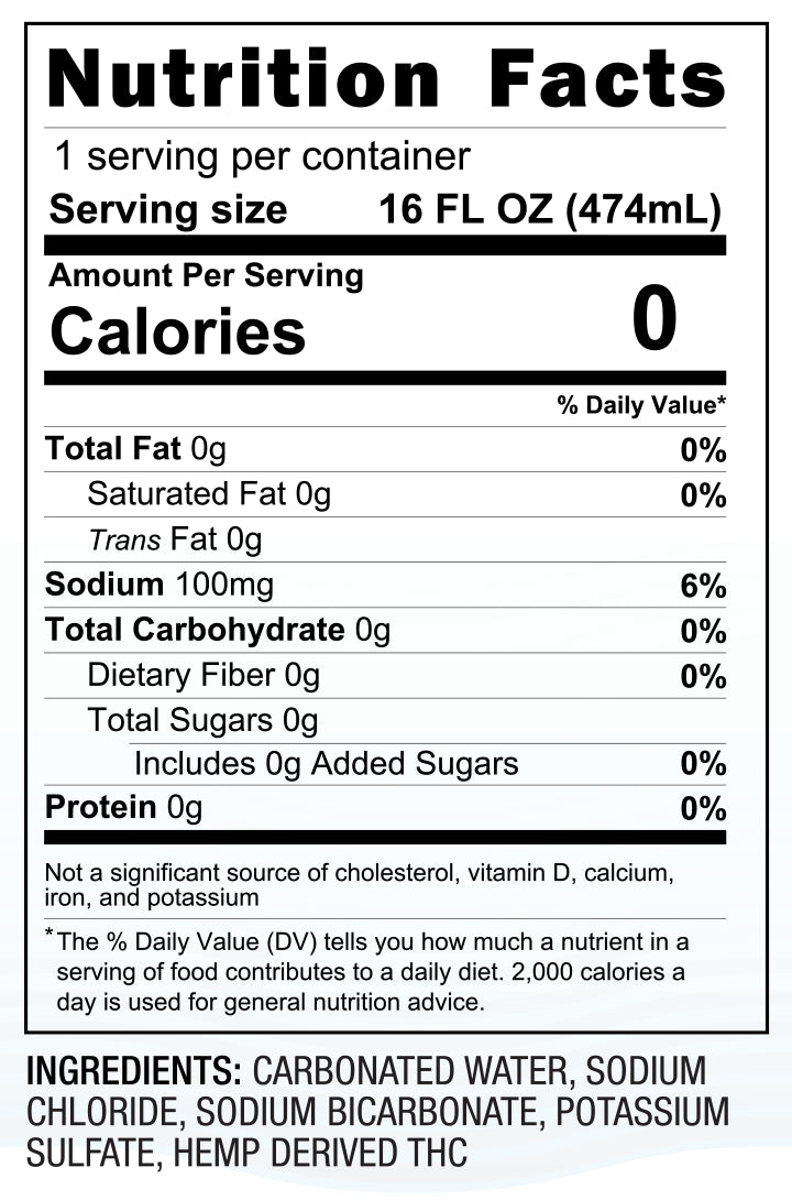 10mg THC Club Soda (16oz) nutrition facts and ingredients