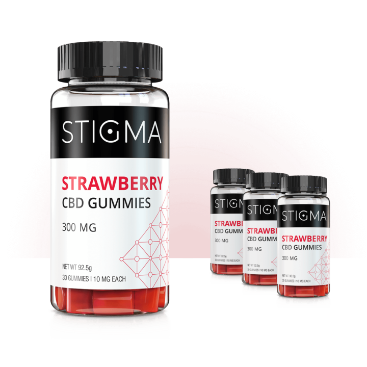 Strawberry CBD Gummies 4 Pack (30ct)