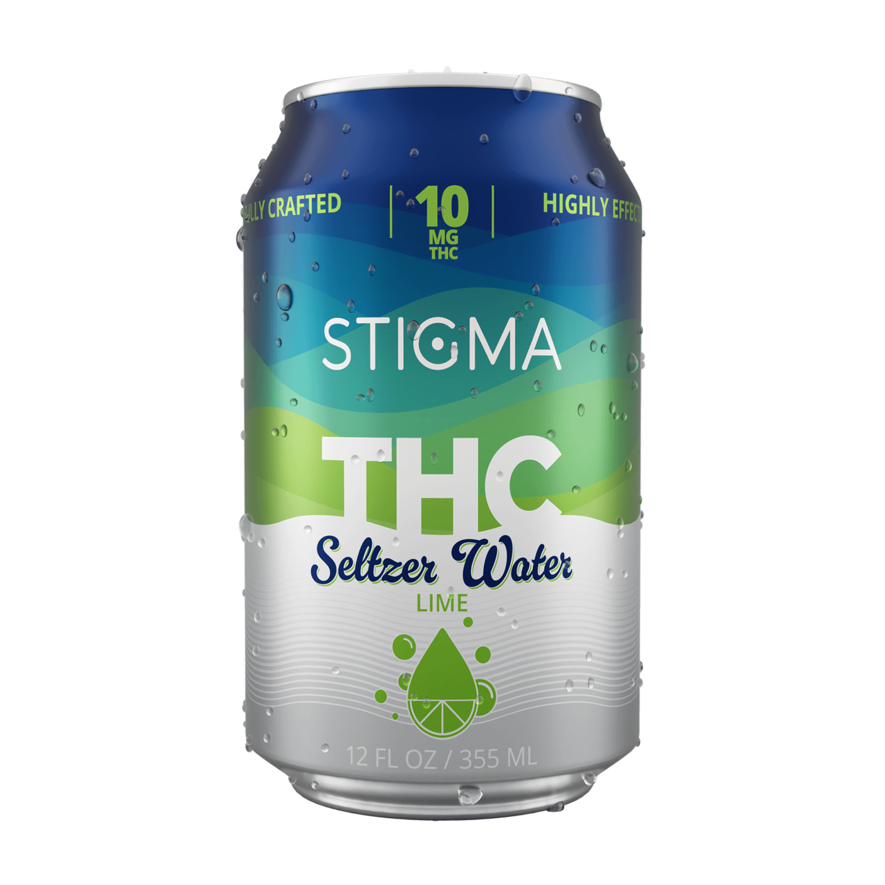 image of a can of Stigma THC Lime Seltzer Water