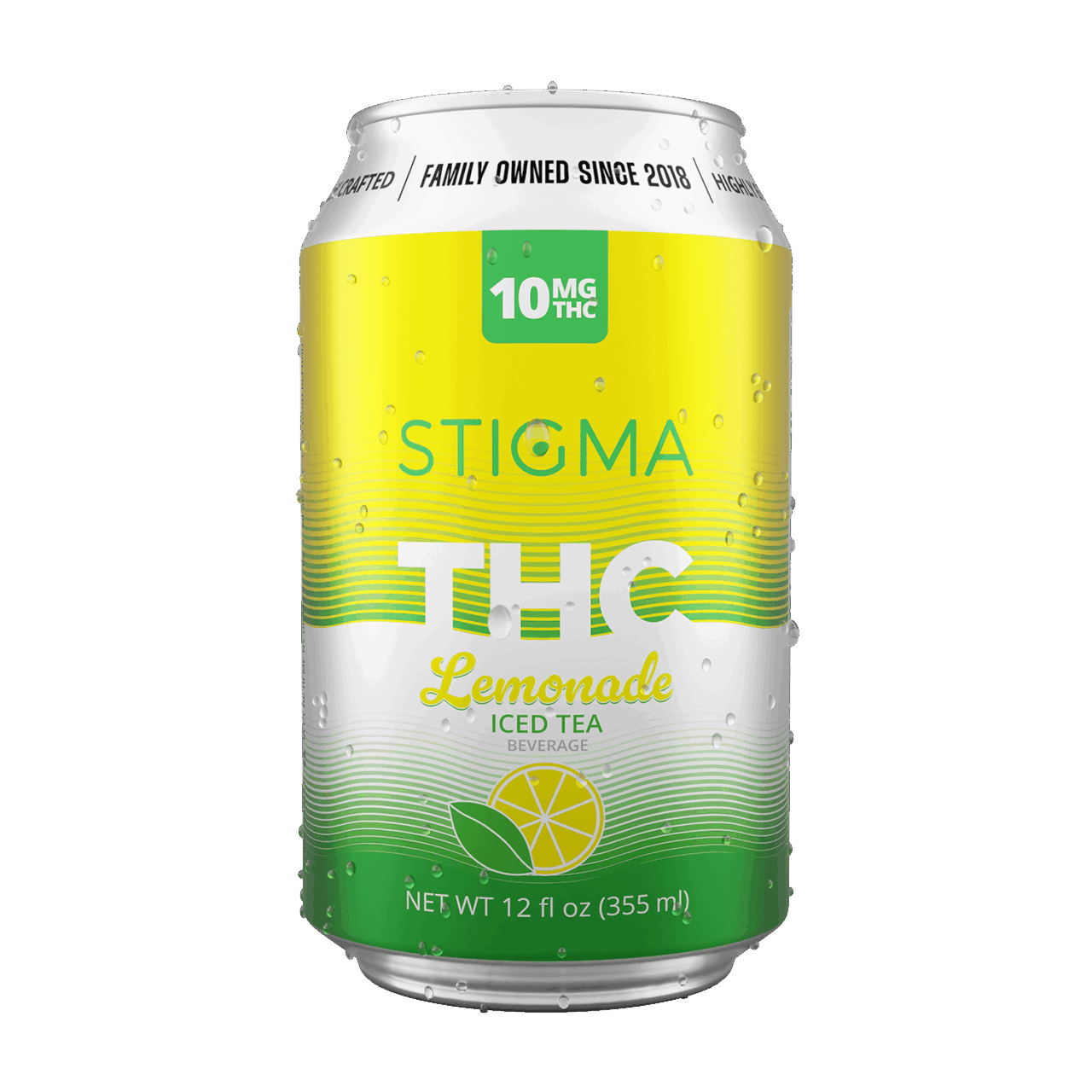 12 oz can of Stigma THC Lemonade Iced Tea